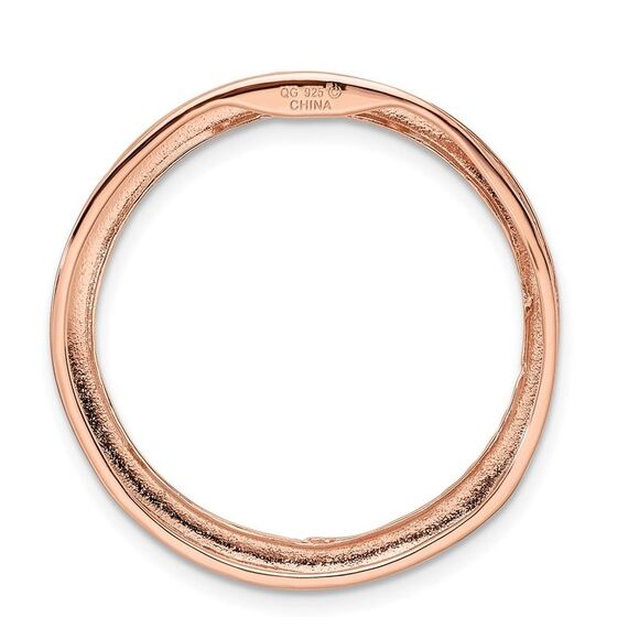 Rose-Tone Sterling Silver Stackable Large Hammered Slide, 29mm - Picture 3 of 5